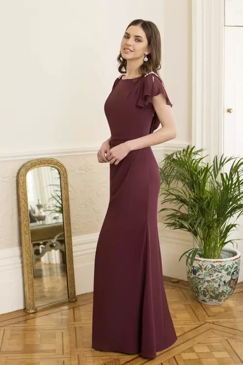 Rosa Waterfall Cap Sleeved Bridesmaids Dress Luna by True Bride